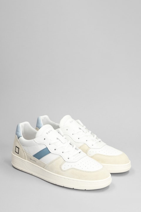 D.A.T.E. Sneakers for Men D.A.T.E. Court 2.0 Sneakers In White Suede And Leather