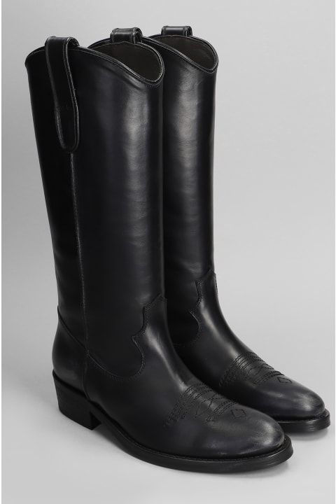 Boots for Women Via Roma 15 Texan Boots In Black Leather