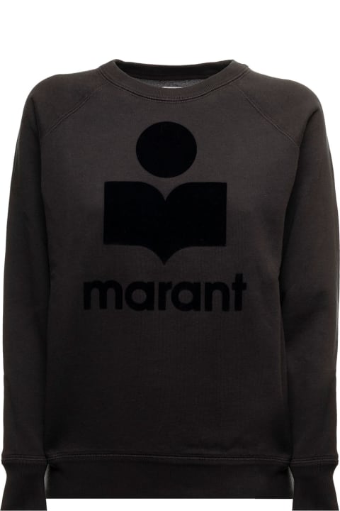 Milly  Black Cotton Sweatshirt With Logo Isabel Marant Woman