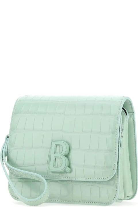 Balenciaga Bags for Women Balenciaga Sea Green Leather Small B Crossbody Bag