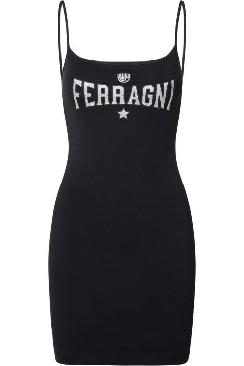 ウィメンズ Chiara Ferragniのワンピース＆ドレス Chiara Ferragni Black Cotton Blend Dress
