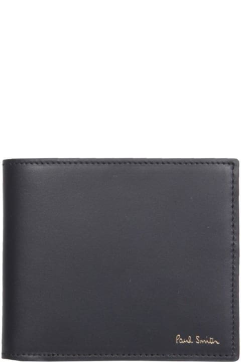 Fashion for Men PS by Paul Smith Logo Plaque Bifold Wallet