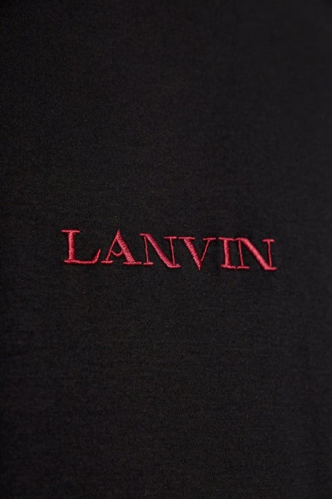 Lanvin Topwear for Men Lanvin Logo-embroidered Crewneck T-shirt