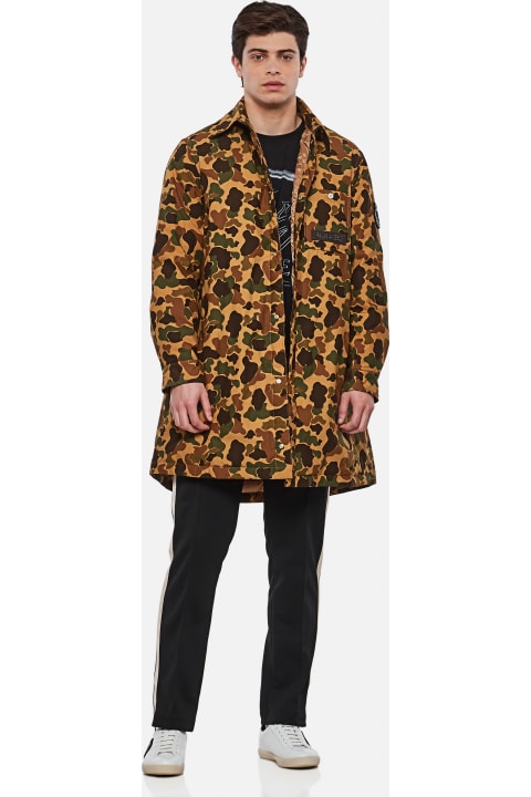 メンズ Moncler Geniusのコート＆ジャケット Moncler Genius Tallac Long Patterned Nylon Coat