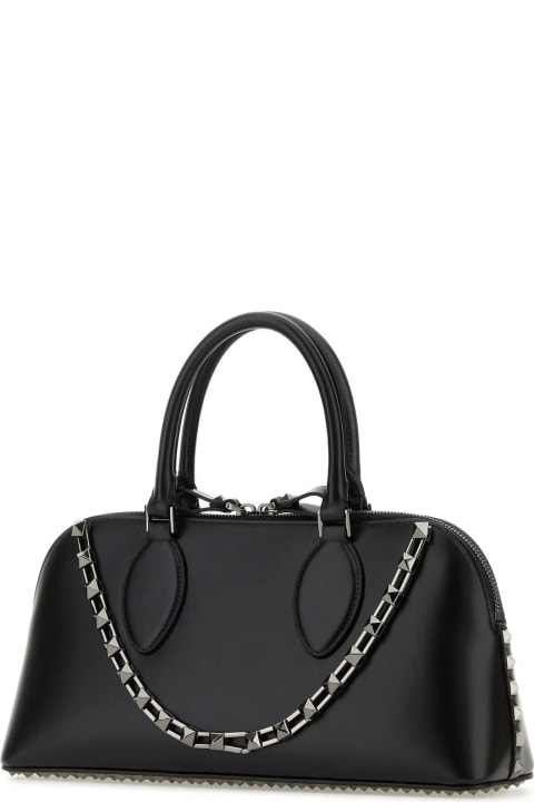 Valentino Garavani Luggage for Women Valentino Garavani Black Leather Rockstud Handbag