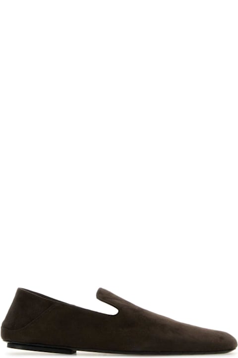 Bottega Veneta أحذية لـ السيدات Bottega Veneta Dark Brown Suede Adamo Slippers