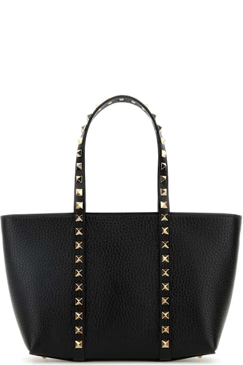 Homeware Valentino Garavani Black Leather Medium Rockstud Handbag