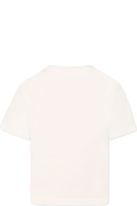 Simonetta for Kids Simonetta White T-shirt For Girl With Slogan