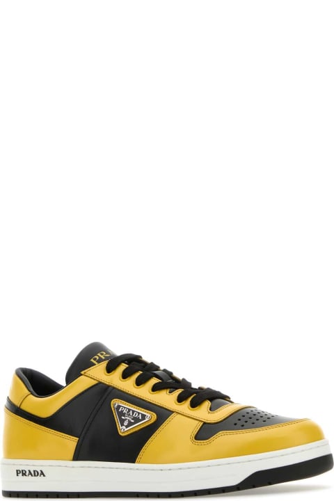 Shoes for Men Prada Two-tone Leather Downtown Sneakers