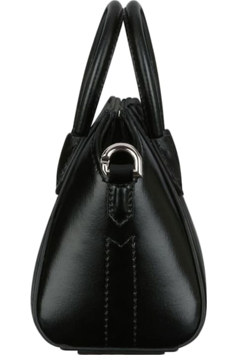 Antigona Micro Bag In Black Box Leather