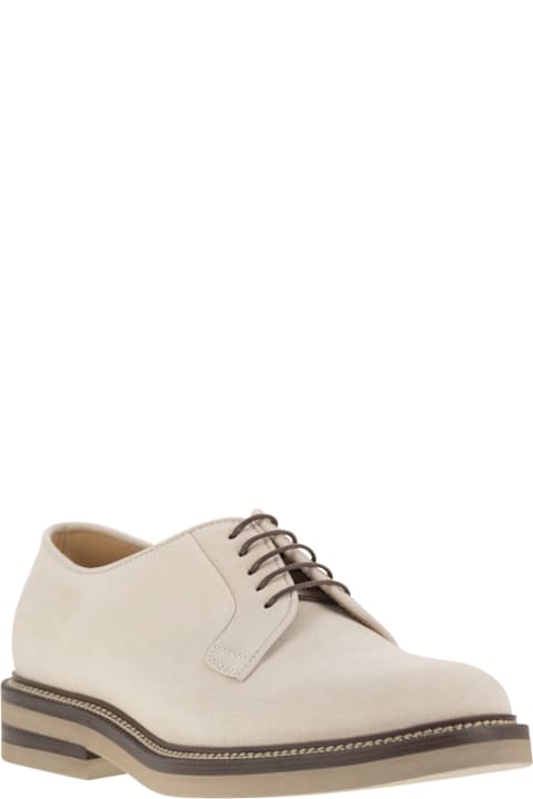 Laced Shoes for Men Brunello Cucinelli Suede Derby