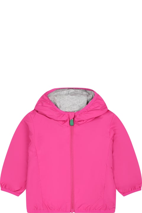 Save the Duck Coats & Jackets for Baby Boys Save the Duck Fuchsia Coco Windbreaker For Baby Girl With Logo
