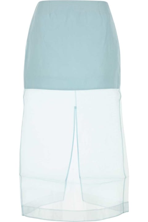 أدوات منزلية Zimmermann Pastel Light Blue Organza Crush Layered Skirt