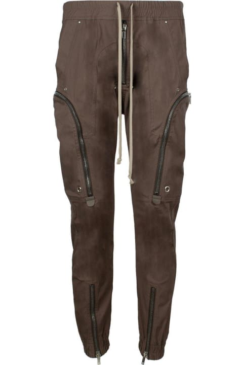 Fashion for Men Rick Owens Zip Detailed Drawstring Trousers