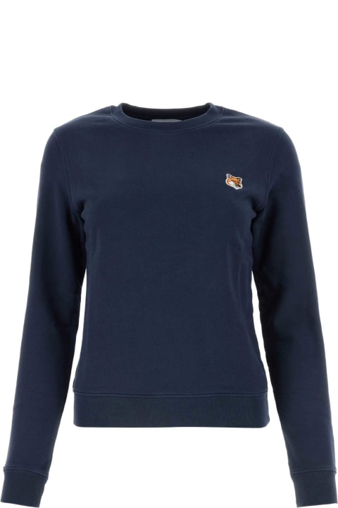 【送料&関税込】Maison KitsunAC Navy Blue Cotton Sweatshirt Maison Kitsuné Navy Blue Cotton Sweatshirt | italist, ALWAYS