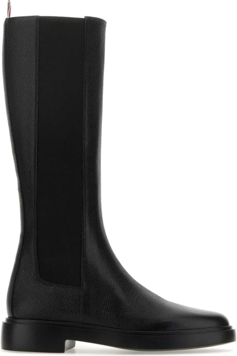 Thom Browne Boots for Women Thom Browne Black Leather Chelsea Boots