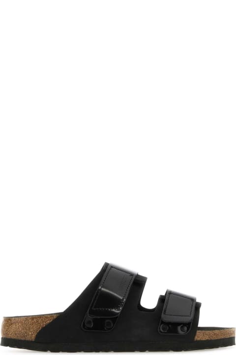 Birkenstock for Women Birkenstock Black Leather Uji Slippers