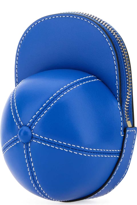 メンズ バッグのセール J.W. Anderson Blue Leather Mini Cap Crossbody Bag