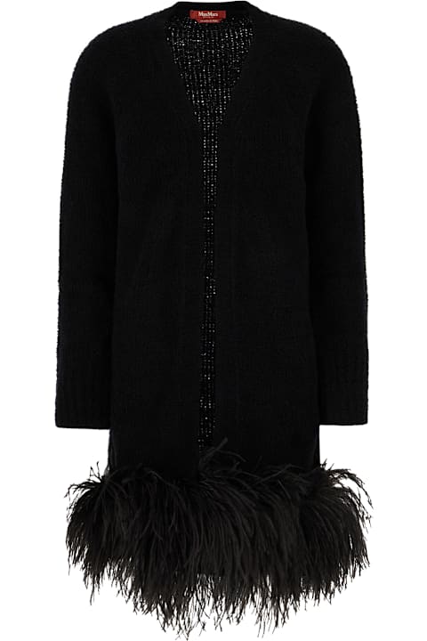 Fleeces & Tracksuits for Women Max Mara Studio Black Wool Blend Cardigan