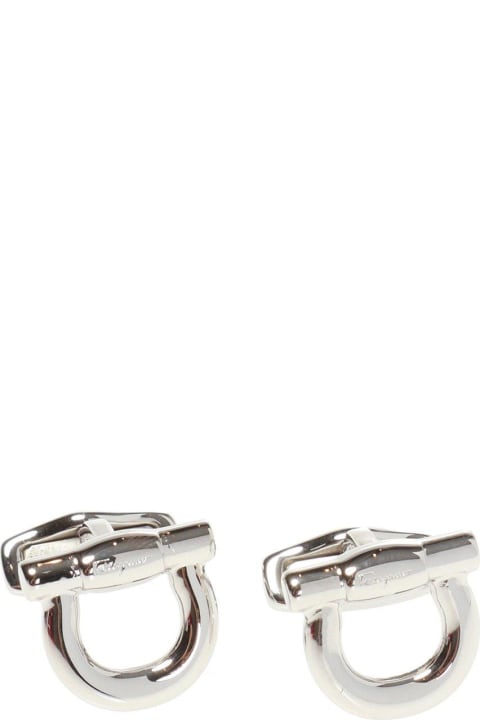 メンズ カフリンクス Ferragamo Logo Engraved Cufflinks