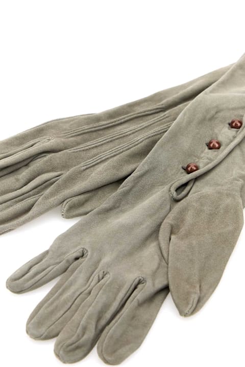 Gloves for Women Prada Ligh Grey Suede Long Gloves