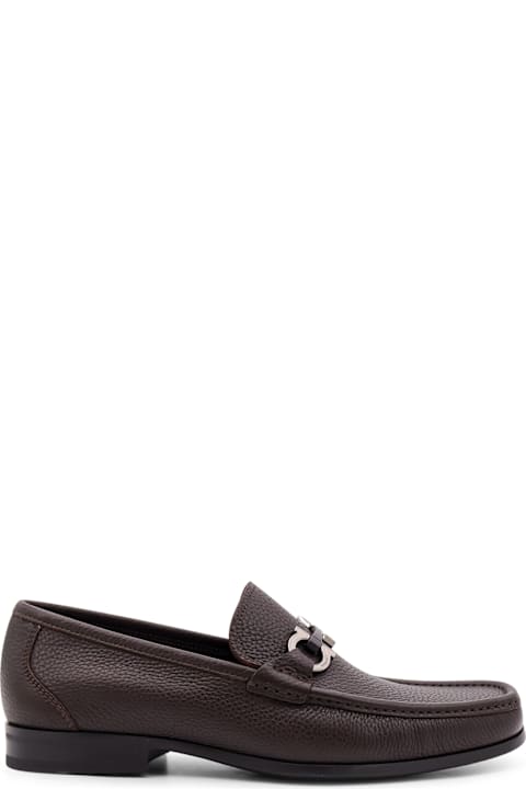 Ferragamo Shoes for Men Ferragamo Grandioso Leather Loafer With Gancini Detail