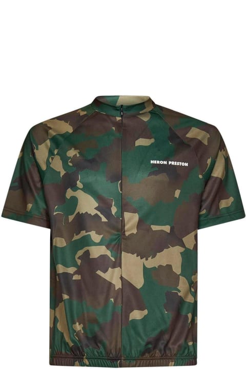 メンズ HERON PRESTONのトップス HERON PRESTON Camouflage Printed Mockneck T-shirt