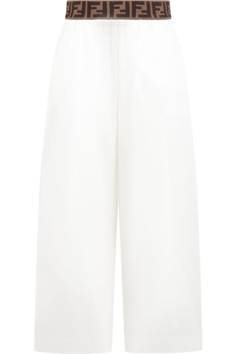 Fendi Bottoms for Boys Fendi White Culottes For Girl With Ff