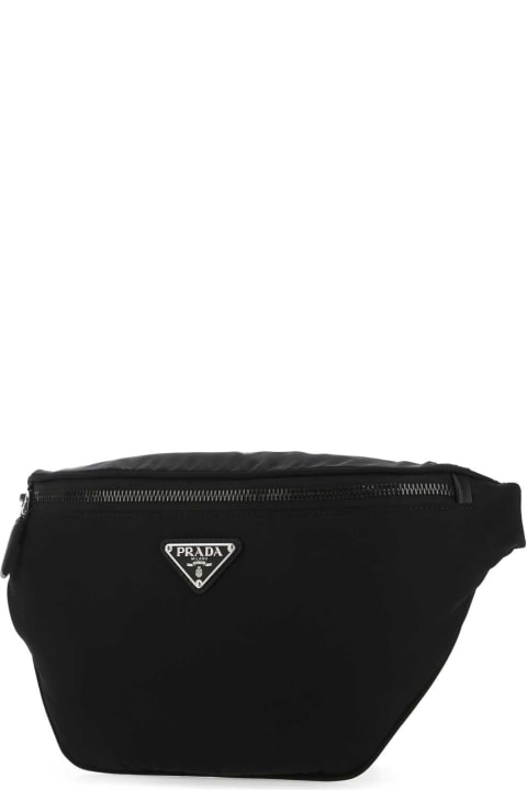 Prada Sale for Men Prada Black Fabric Belt Bag