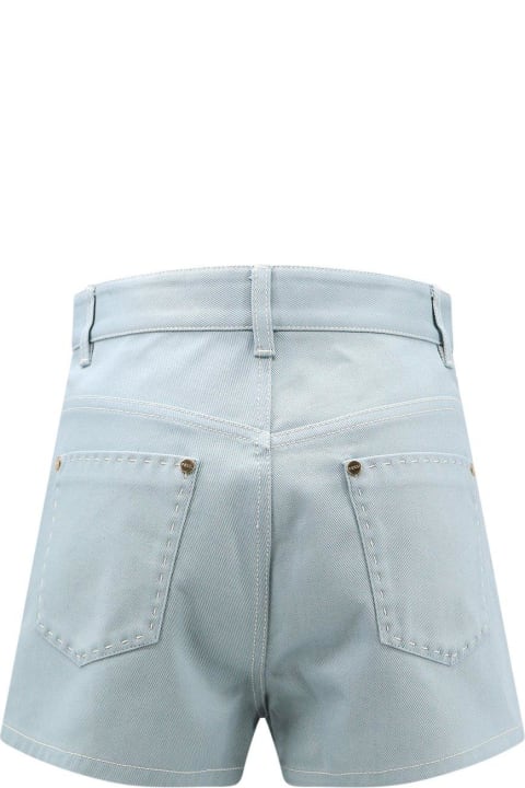 Fendi Pants & Shorts for Women Fendi Ff Embroidered Denim Shorts