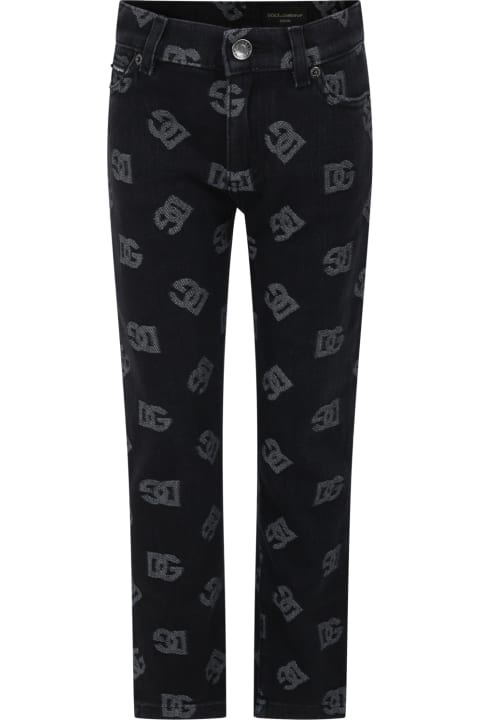 Dolce & Gabbana for Girls Dolce & Gabbana Black Trousers For Girl With Iconic Monogram