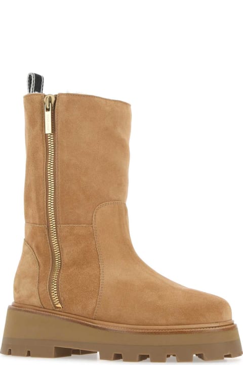 Jimmy Choo for Women Jimmy Choo Camel Suede Bayu Ankle Boots