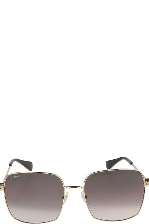 ウィメンズ アイウェア Cartier Eyewear Square Logo Sunglasses