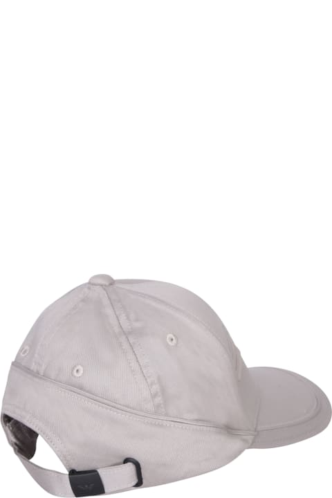 Emporio Armani Hats for Men Emporio Armani Lettering Logo White Baseball Hat