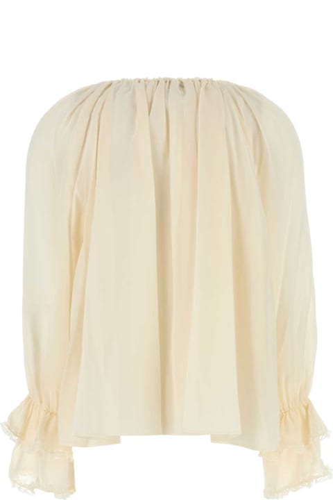 Chloé سترات صوف وبدل رياضية لـ السيدات Chloé Ivory Silk Blouse