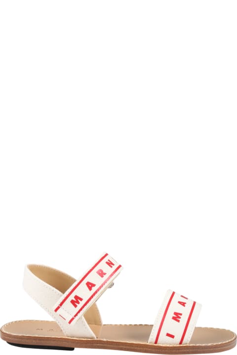Shoes for Girls Marni Multicolor Sandals For Girl With Red Logo