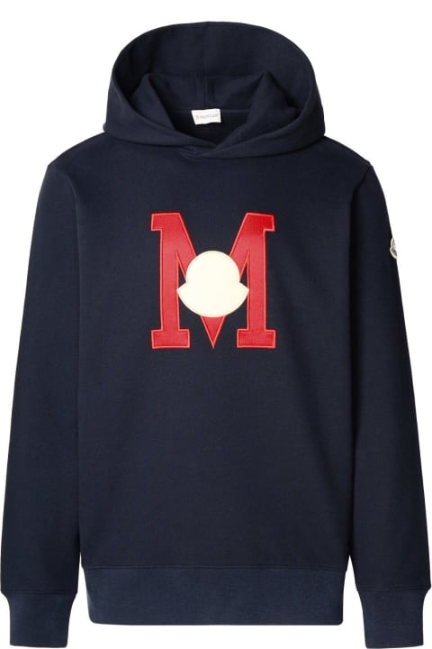 Moncler Fleeces & Tracksuits for Men Moncler Logo Embroidered Long-sleeved Hoodie