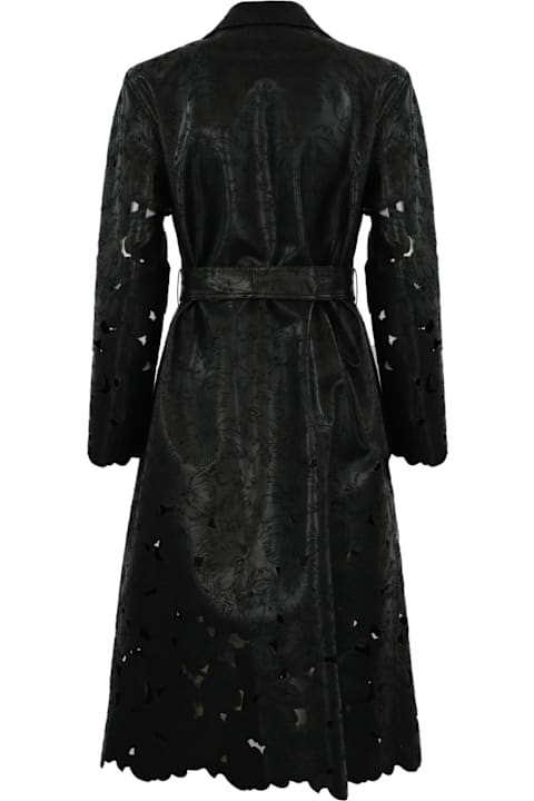 Herno Coats & Jackets for Women Herno Leather Effect Coat With Embroidery