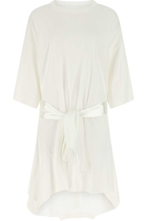 ウィメンズ MM6 Maison Margielaのワンピース＆ドレス MM6 Maison Margiela White Cotton T-shirt Dress