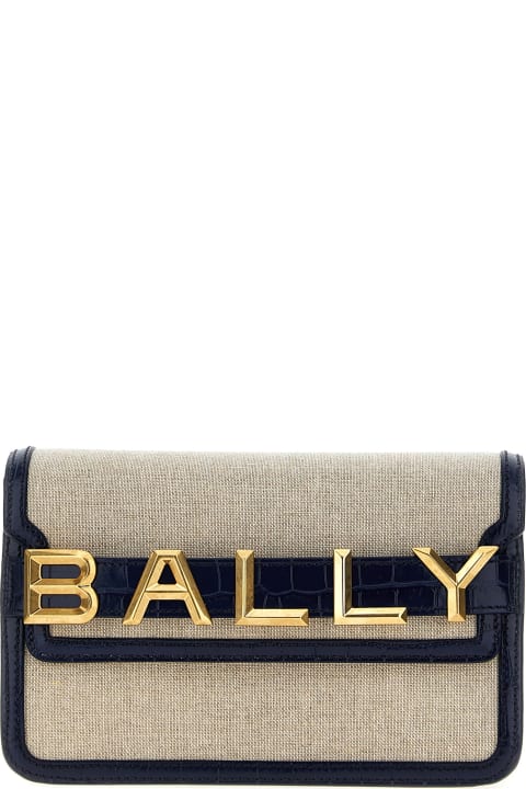 Bally Shoulder Bags for Women Bally Logo Leather Canvas Crossbody Bag