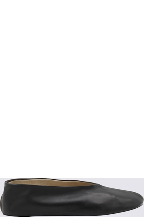 The Row Black Leather Flats