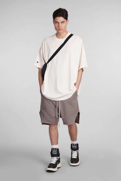 Rick Owens x Champion for Men Rick Owens x Champion Beveled Pods Shorts In Grey Cotton