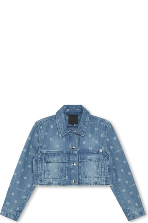 Givenchy for Kids Givenchy Givenchy 4g Crop Jacket In Blue Denim