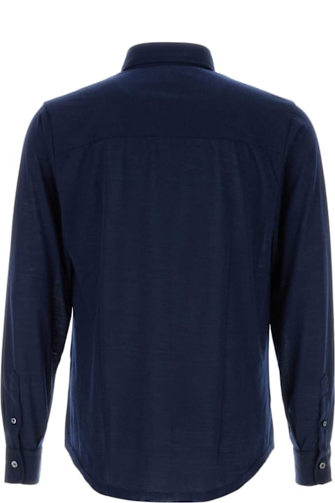 Fedeli for Women Fedeli Navy Blue Wool Shirt