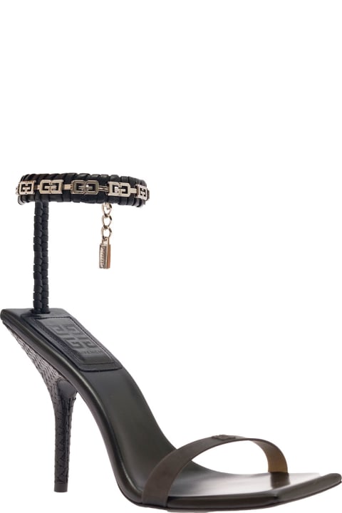 Givenchy Women Givenchy Sandals With Embossed 4g Logo And Chain In Leather