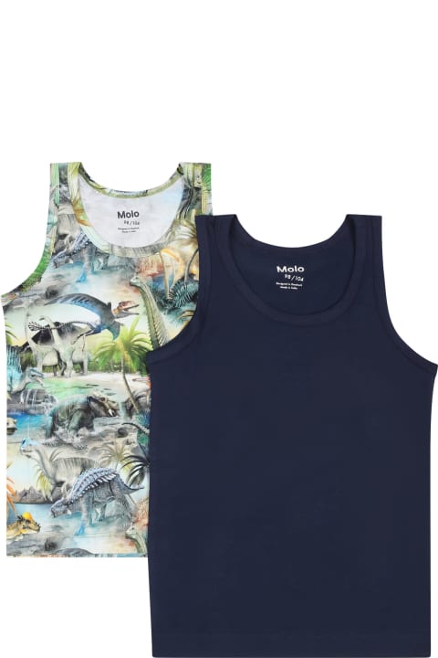 Molo Topwear for Boys Molo Multicolor Set For Boy With Dinosaur Print