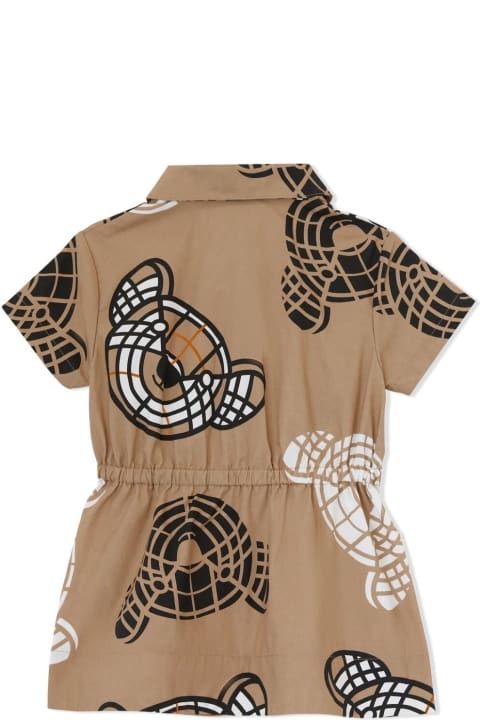 Burberry Bodysuits & Sets for Baby Boys Burberry Beige Dress With All-over Teddy Bear Print In Cotton Girl