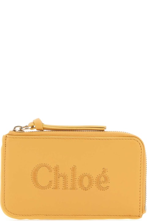 Chloé Accessories for Women Chloé Mustard Leather Card Holder