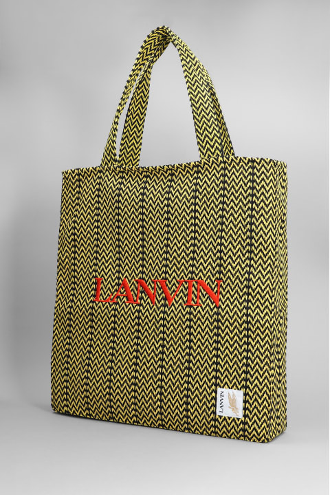 Lanvin Totes for Men Lanvin Embroidered Canvas Lanvin X Future Curb Shopping Bag