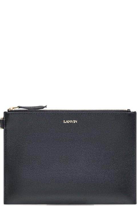 Totes for Women Lanvin Logo Printed Zipped Clutch Bag